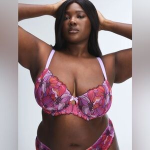 NWT Savage X Fenty MOSAIC FLORAL LACE UNLINED DEMI BRA and PANTIES Y50